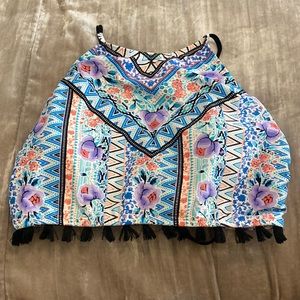 Patterned swim top